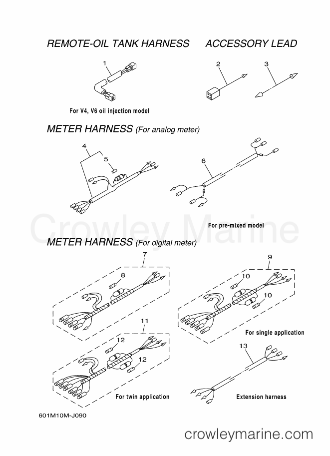 Yamaha Motors RIGGING METER-2012 (601M) [010] - WIRE HARNESS 1