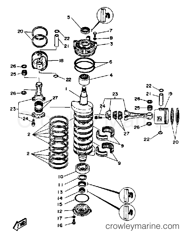 Yamaha Motors 175TLRP - CRANKSHAFT PISTON