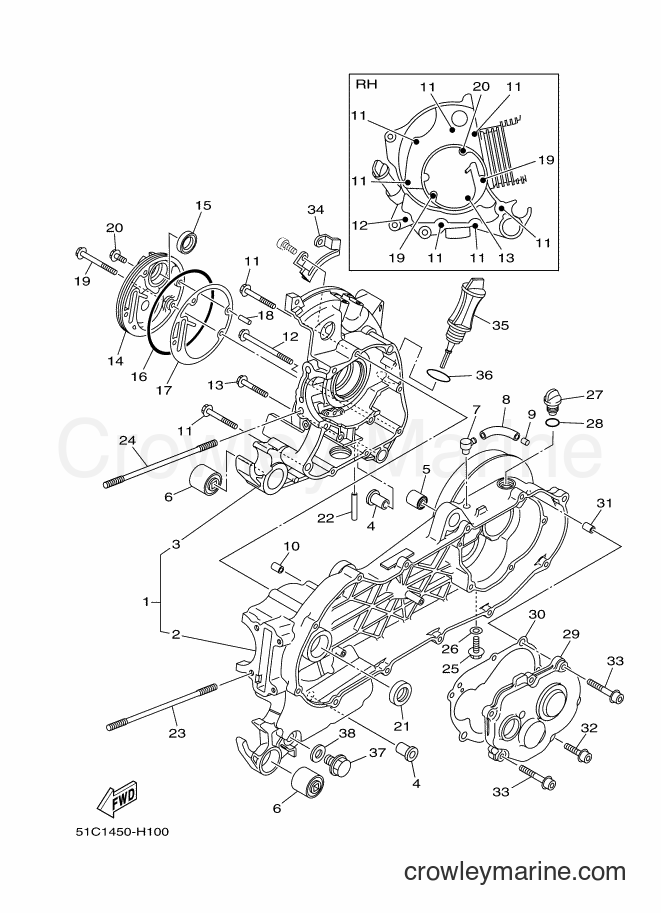 Yamaha Motors AT115 (1P7B) [010] - CRANKCASE