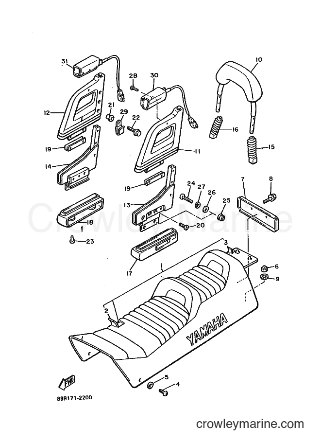 1992 Snowmobile VT480TF - VT480TF (89R1) [010] - SEAT