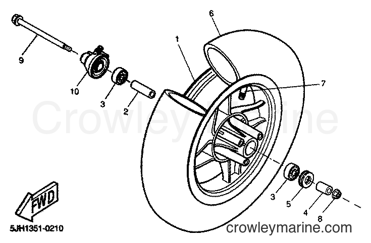 Yamaha Motors EW50 (5JH3) [040] - FRONT WHEEL