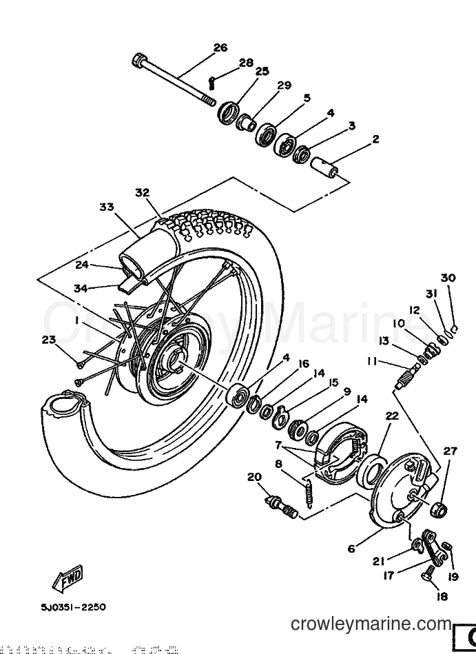 Yamaha Motors DT50M (3DG1) [999] - FRONT WHEEL