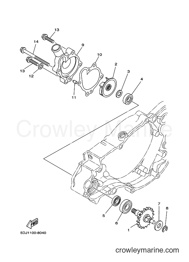 Yamaha Motors YZ250 (5DJ2) [040] - WATER PUMP