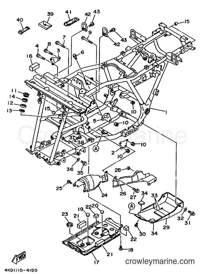 1995 ATV YFB250FW - YFB250FW (4KD4) [999] - FRAME