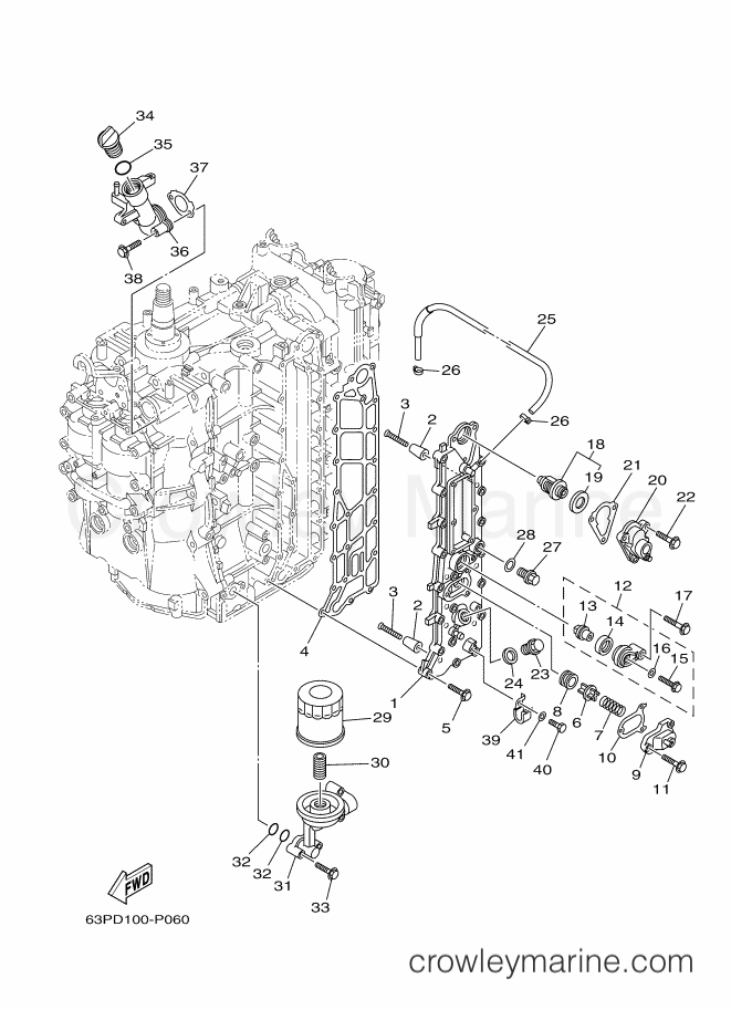Yamaha Motors F150XB-2015 (63PD) [300] - CYLINDER & CRANKCASE 3