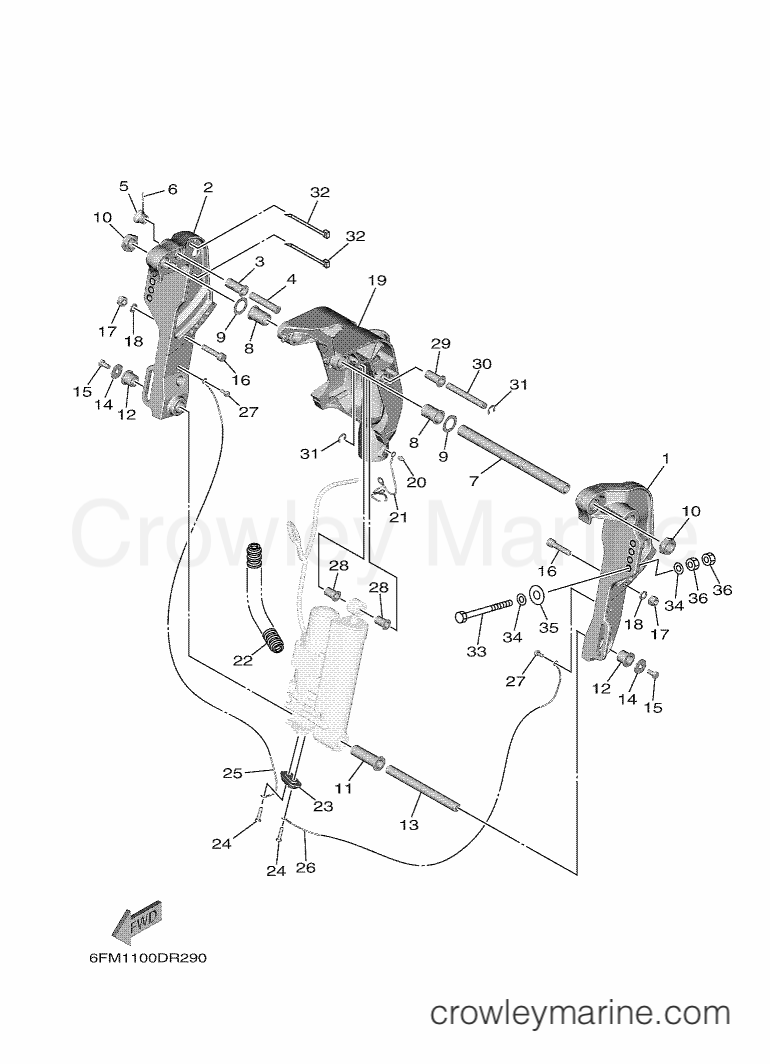 Yamaha Motors F25LC-2017 (6FM1) [190] - BRACKET 2