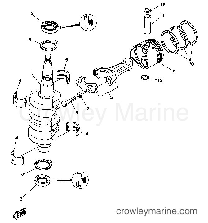 Yamaha Motors F9.9LD - CRANKSHAFT PISTON