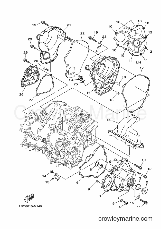 Yamaha Motors MT-09A (2DRC) [010] - CRANKCASE COVER 1