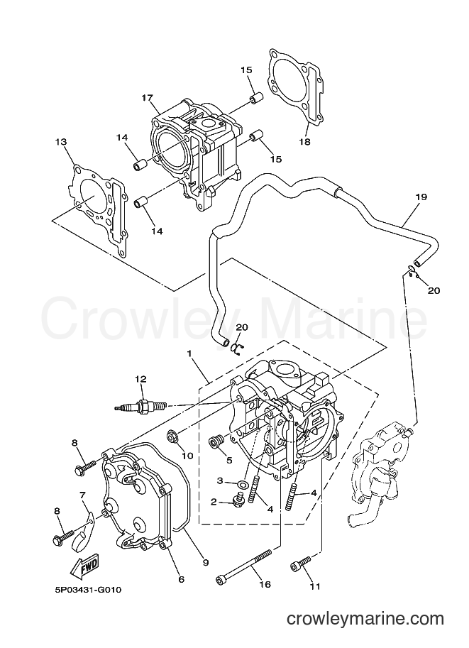 2009 Scooter AT135 - AT135 (5P14) [010] - CYLINDER HEAD