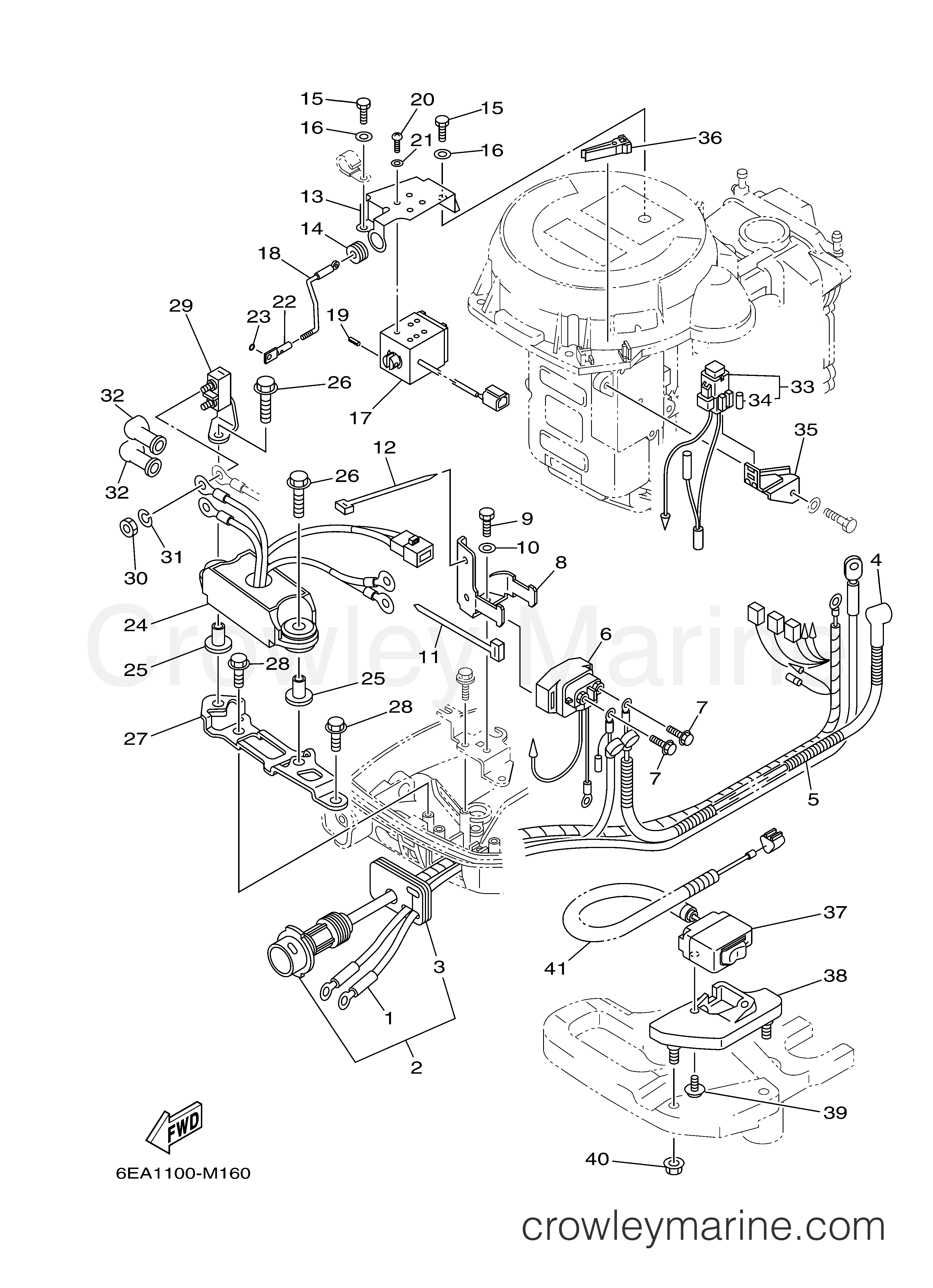ELECTRICAL 3 2014 Yamaha Outboard 9.9hp T9.9XPHB Crowley Marine
