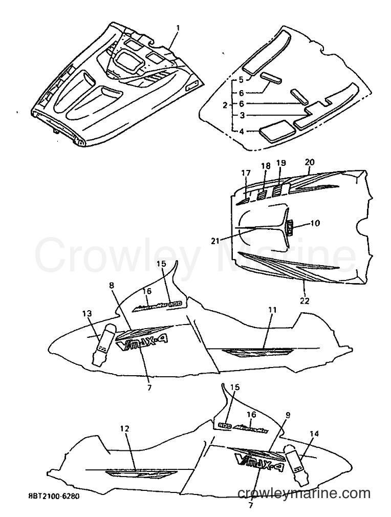1996 Snowmobile VX800ST - VX800ST (8BT2) [020] - SHROUD & EMBLEM