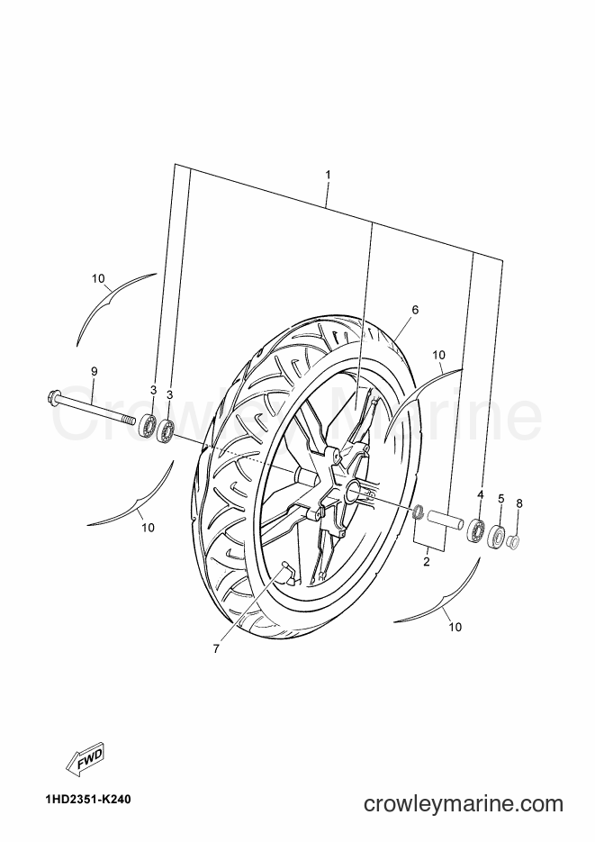 2011 Scooter TZR50 - TZR50 (1HD2) [010] - FRONT WHEEL