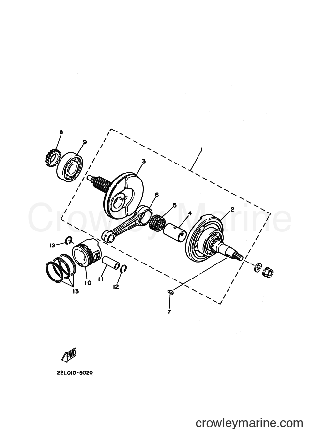 1986 Scooter T80 - T80 (2FL) [999] - CRANKSHAFT & PISTON