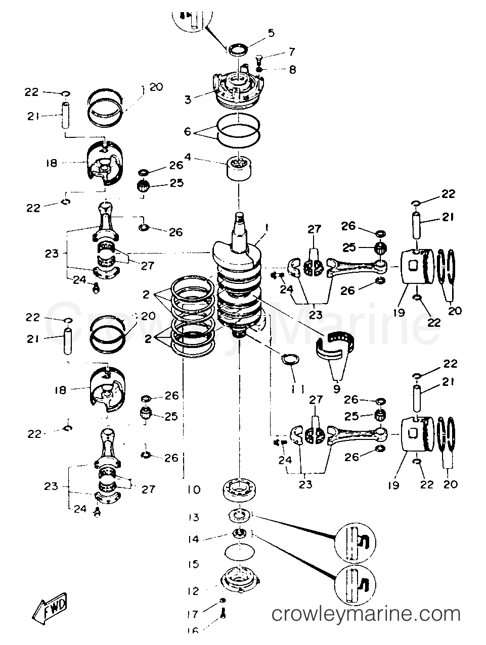Yamaha Motors 115TXRR - CRANKSHAFT PISTON
