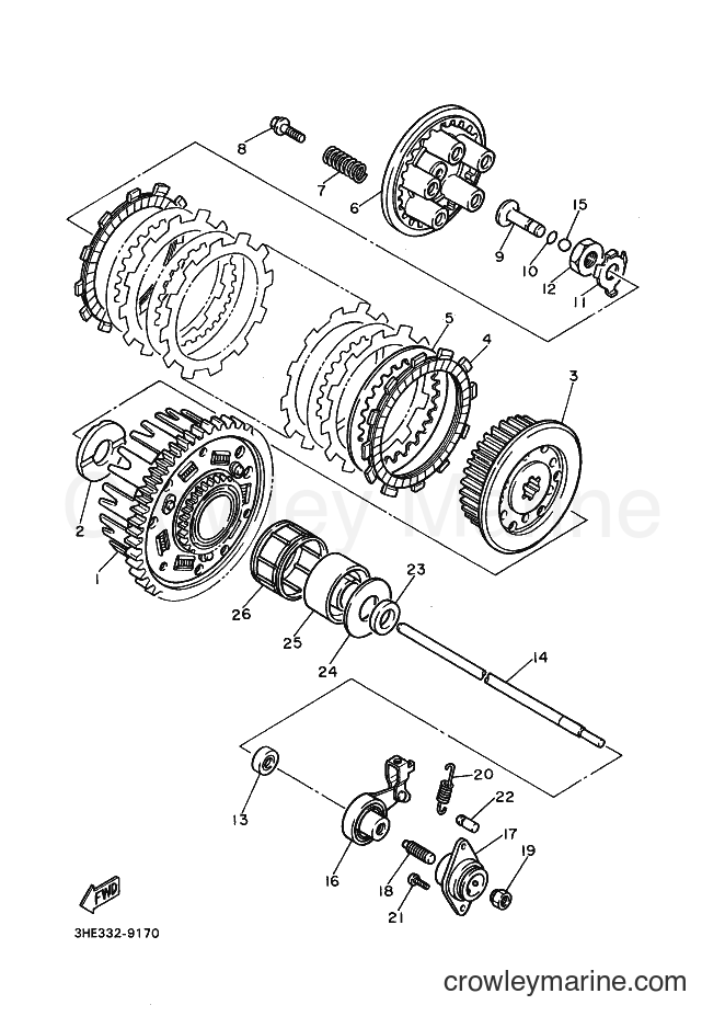 Yamaha Motors FZR600 (3UU8) [010] - CLUTCH