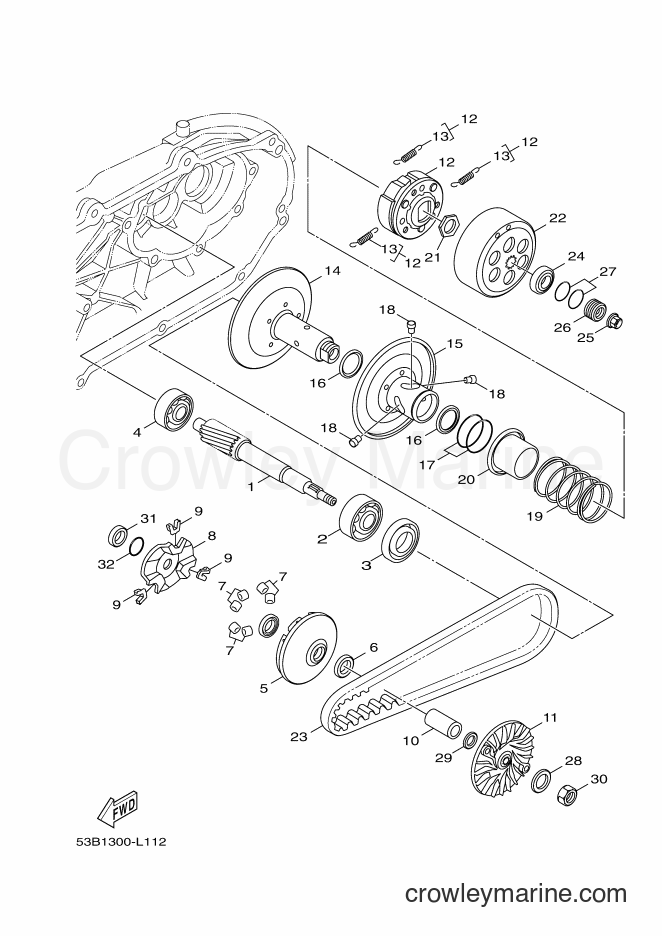 2016 Scooter HW125 - HW125 (53B5) [010] - CLUTCH