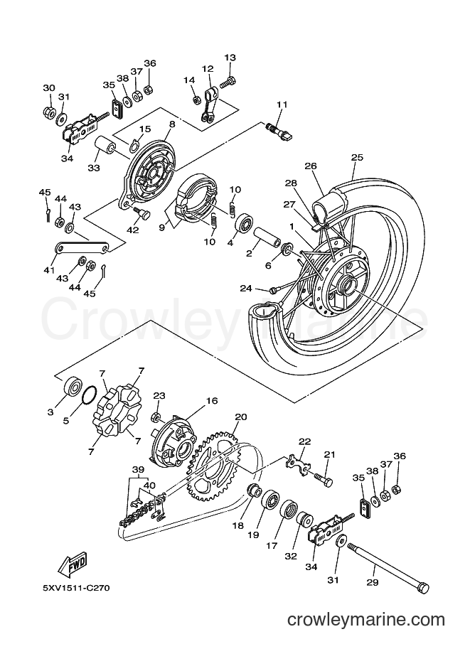 2005 Scooter T110 - T110 (5XV2) [010] - REAR WHEEL