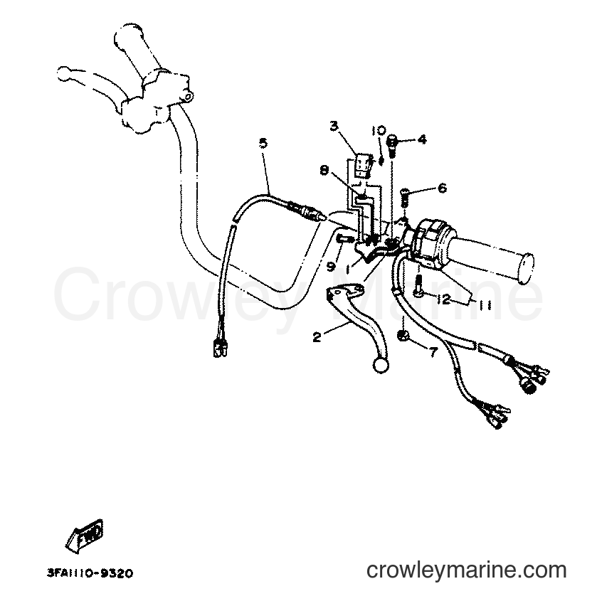 Yamaha Motors YFA1 (3FA4) [010] - HANDLE SWITCH & LEVER