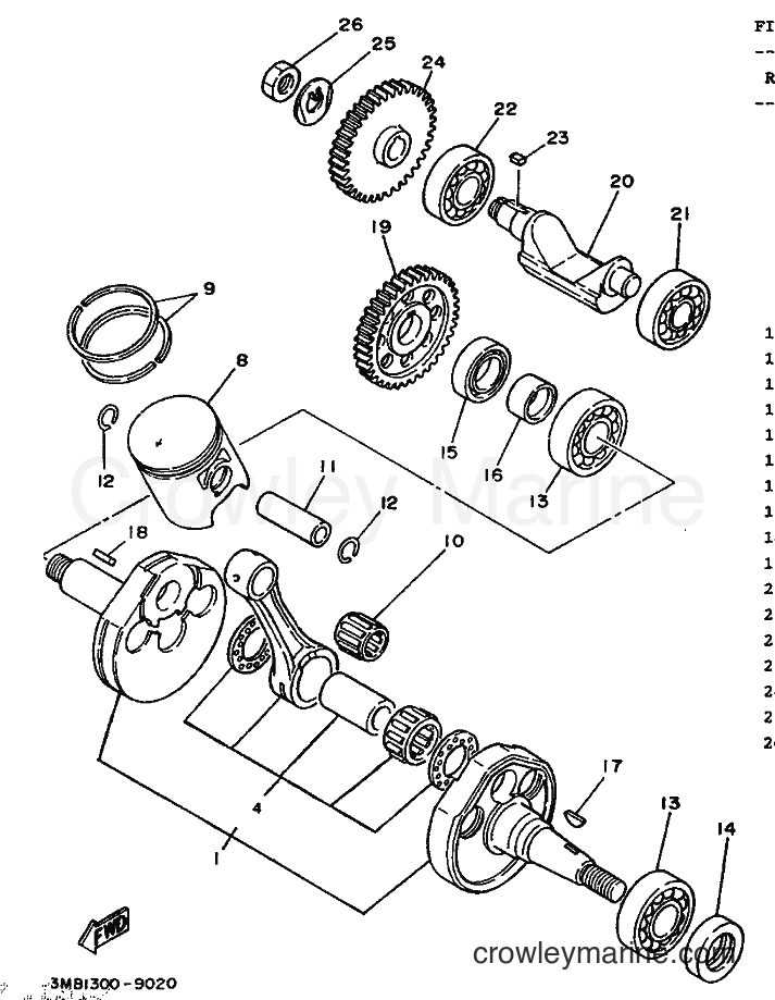 1989 Dirt Bike DT125R - DT125R (3PY2) [999] - CRANKSHAFT & PISTON