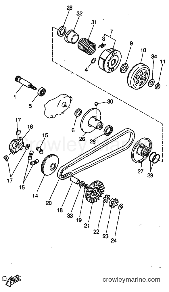 1997 Scooter YQ50 - YQ50 (5DN1) [999] - CLUTCH
