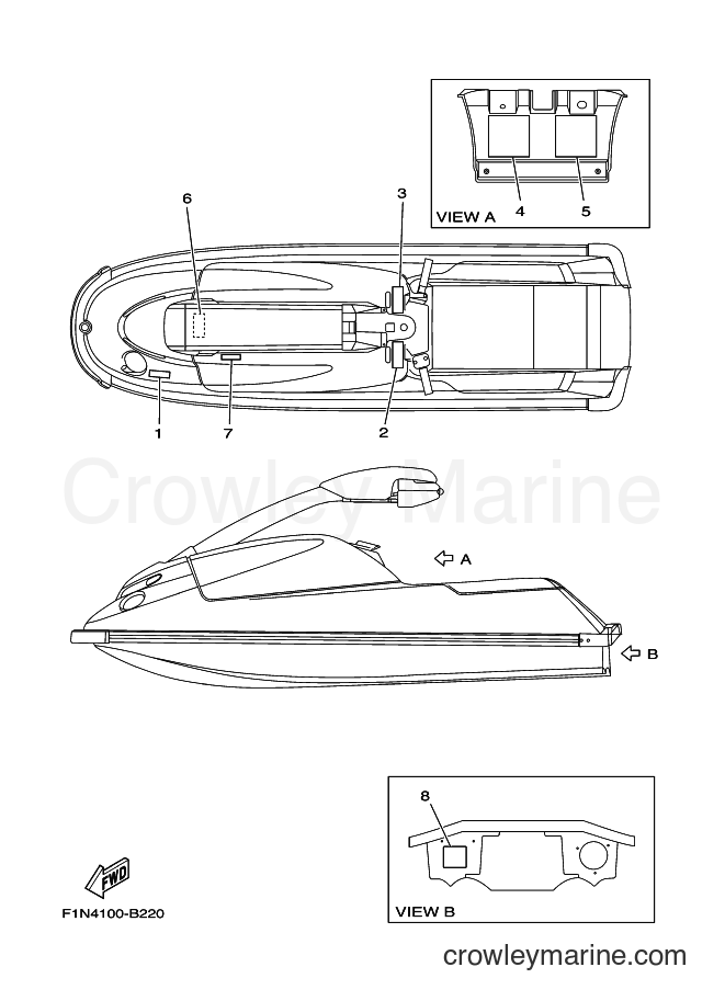 Yamaha Motors JET FOR SJ700AY (64VJ) [01A] - IMPORTANT LABELS