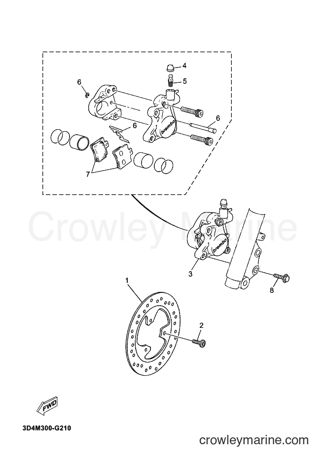 Yamaha Motors CS50M (49DE) [010] - FRONT BRAKE CALIPER