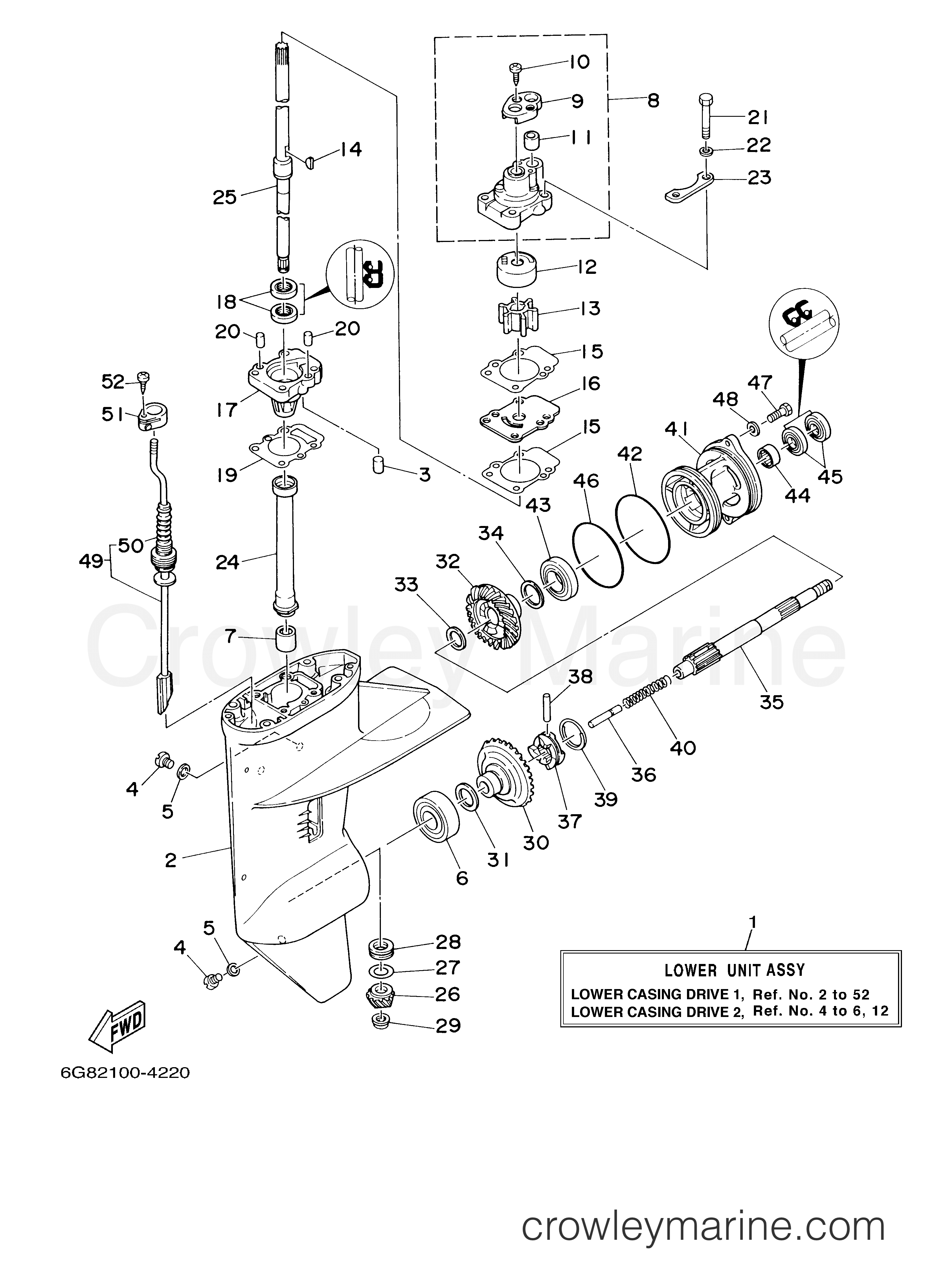 Yamaha Motors T9.9EXH - LOWER CASING DRIVE 1