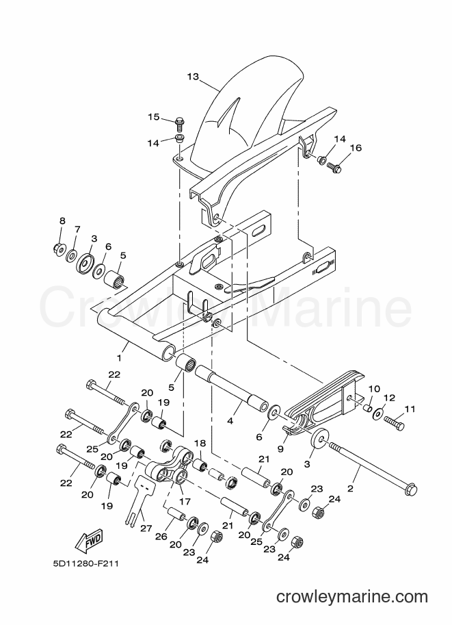 Yamaha Motors YBR250 (5D11) [050] - REAR ARM