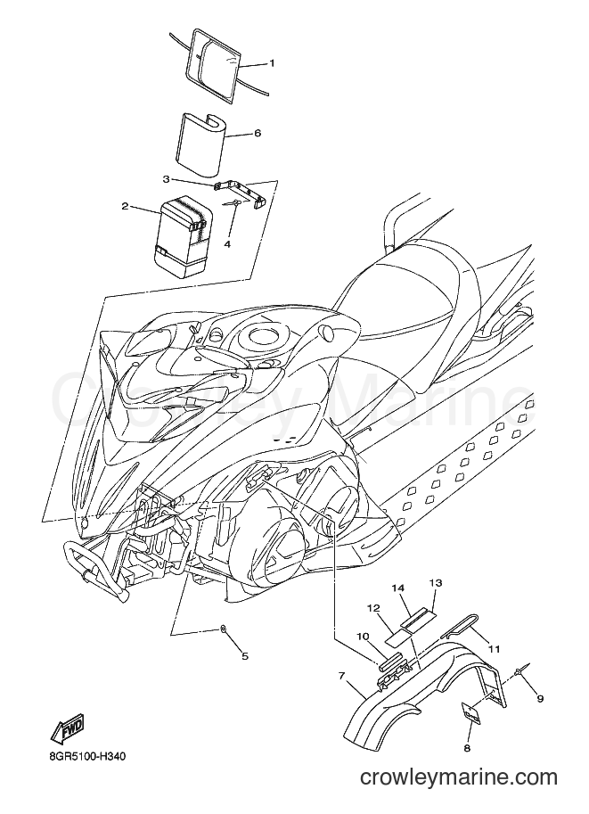 2013 Snowmobile RPZ50MP - RPZ50MP (8GRE) [010] - GUARD & LUGGAGE BOX