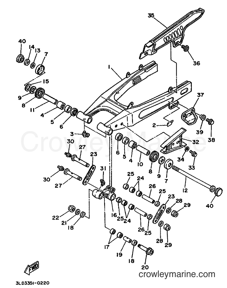 1994 Dirt Bike XTZ750 - XTZ750 (3LD7) [999] - REAR ARM