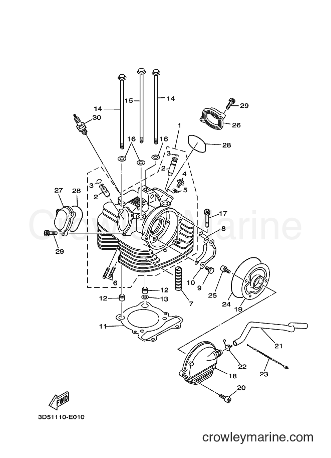 2009 ATV YFM350AS - YFM350AS (3D59) [010] - CYLINDER HEAD