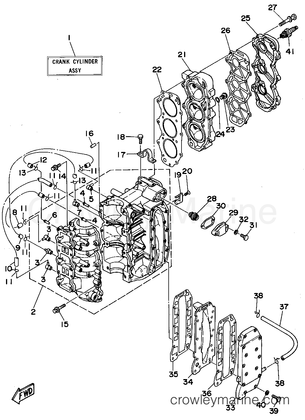 Yamaha Motors 50TLHS - CYLINDER - CRANKCASE