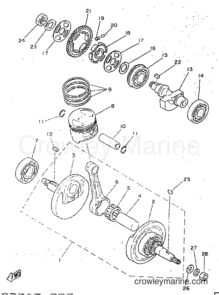 1998 Street Bike SR250 - SR250 (21L2) [010] - CRANKSHAFT & PISTON