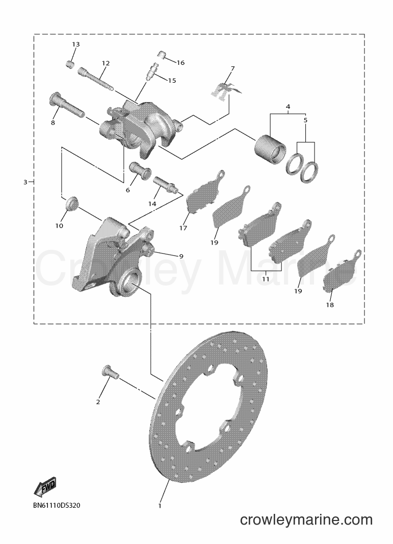 Yamaha Motors YZF600 (BN64) [010] - REAR BRAKE CALIPER