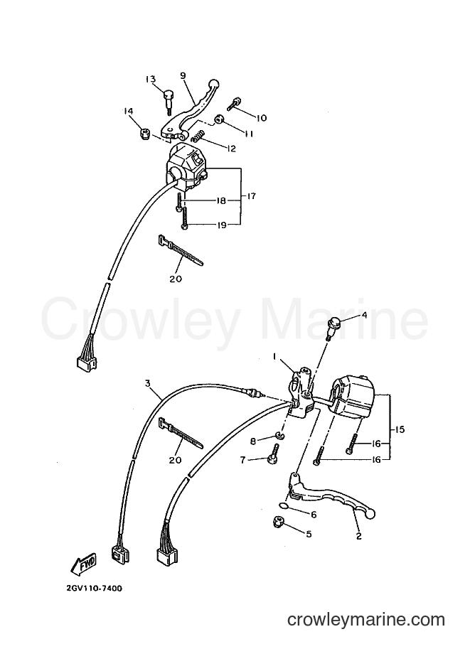 Yamaha Motors XV535 (4YN5) [010] - HANDLE SWITCH & LEVER