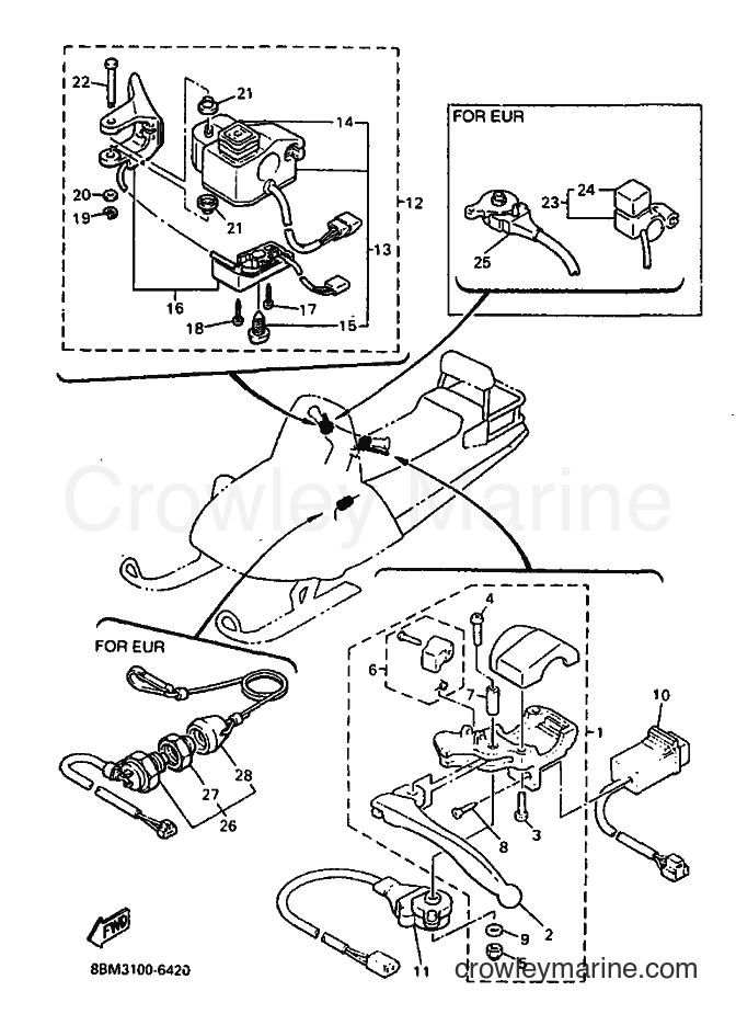 1996 Snowmobile VT480TF - VT480TF (8BM3) [010] - HANDLE SWITCH & LEVER