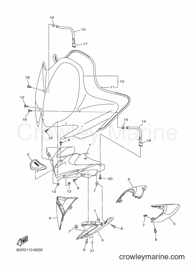 Yamaha Motors RPZ50MP (8GRD) [020] - WINDSHIELD