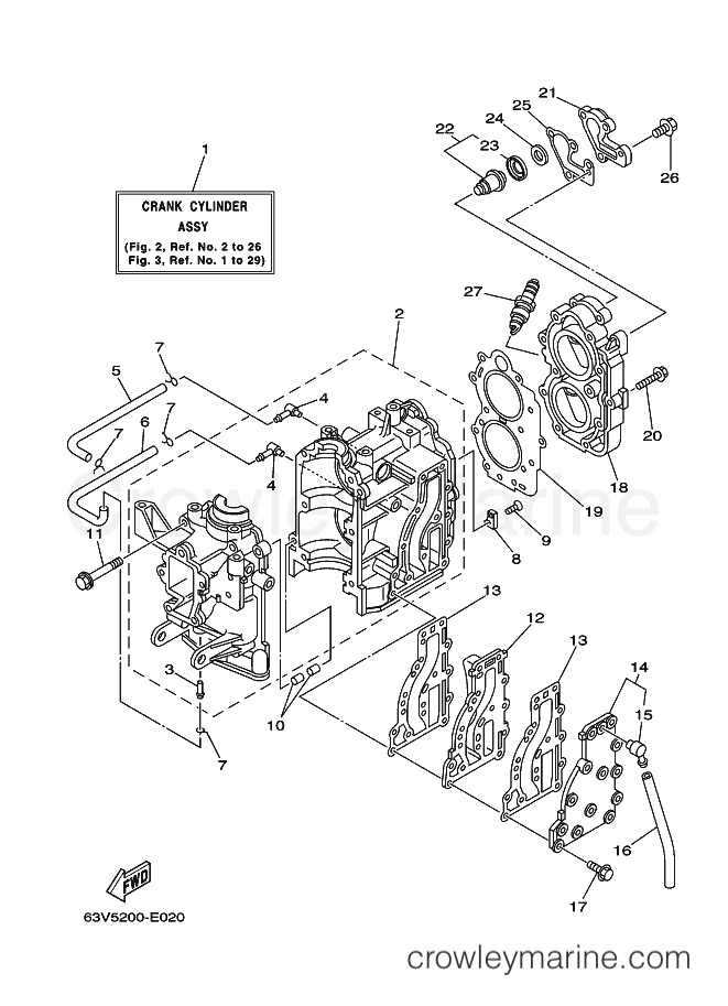 Yamaha Motors 15SMH-2012 (63WB) [390] - CYLINDER & CRANKCASE