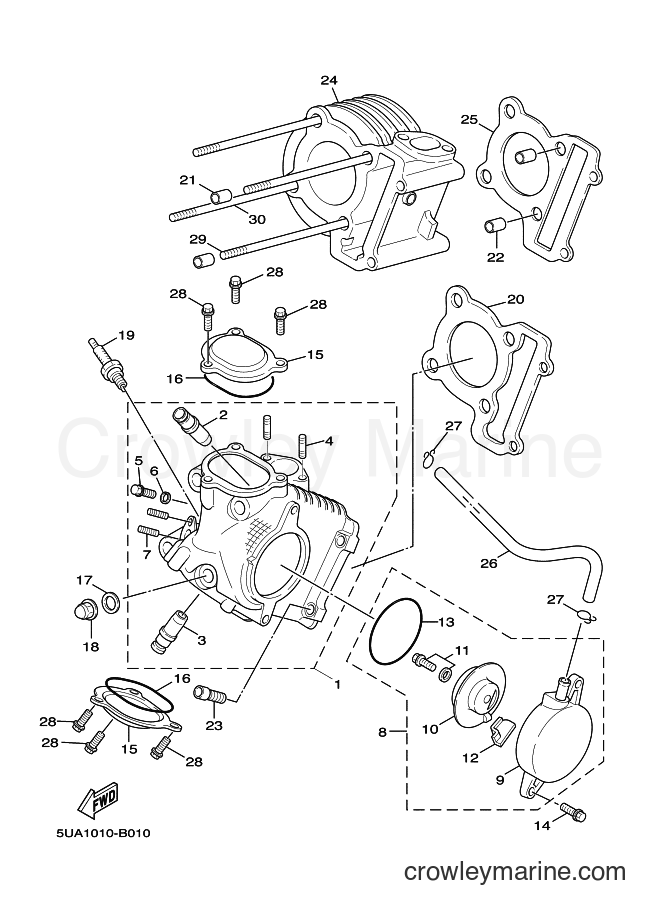 2005 Scooter XC125 - XC125 (5ML3) [010] - CYLINDER HEAD