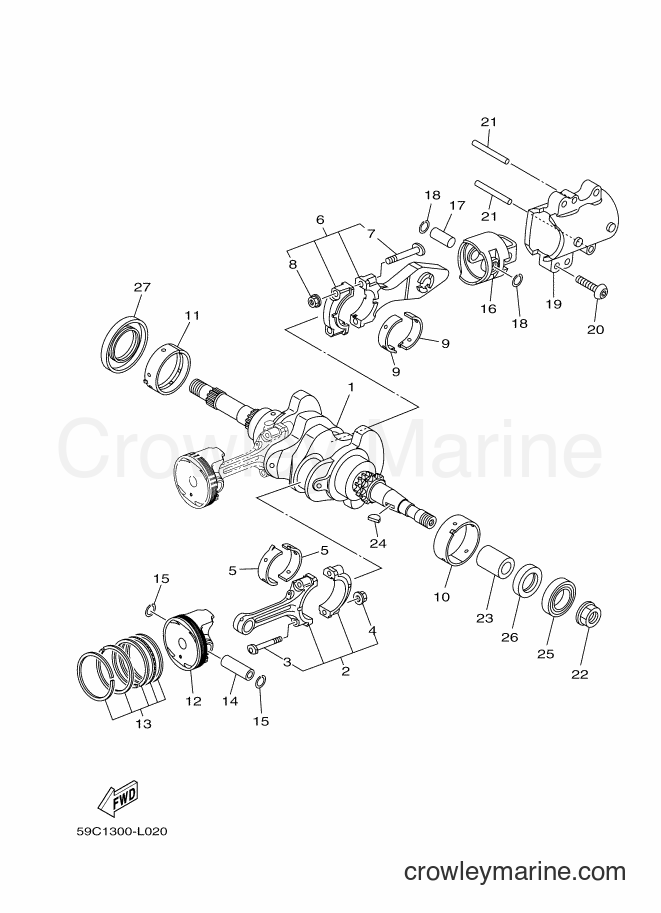 Yamaha Motors XP500A (59C2) [010] - CRANKSHAFT & PISTON