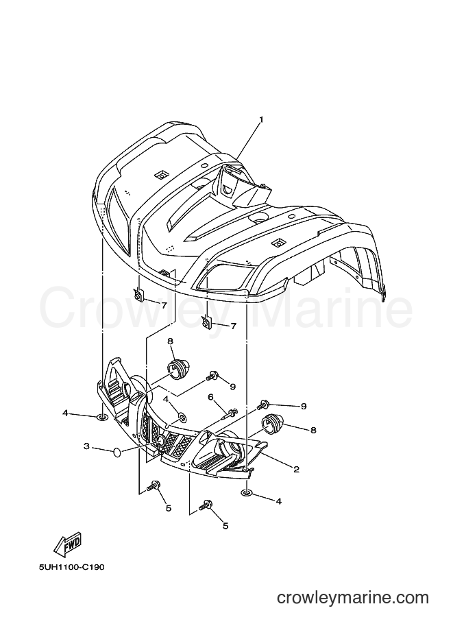 2010 ATV YFM350A - YFM350A (5WHM) [010] - FRONT FENDER