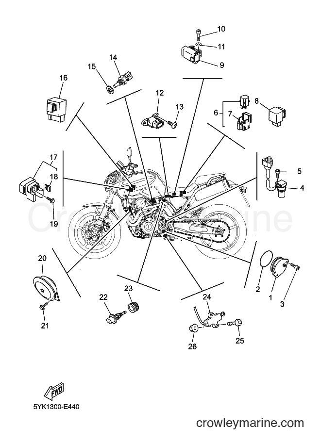 2008 Street Bike MT03 - MT03 (5YK5) [020] - ELECTRICAL 2