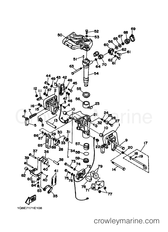 Yamaha Motors 9.9M(E)HQ (6E70) [010] - BRACKET 1
