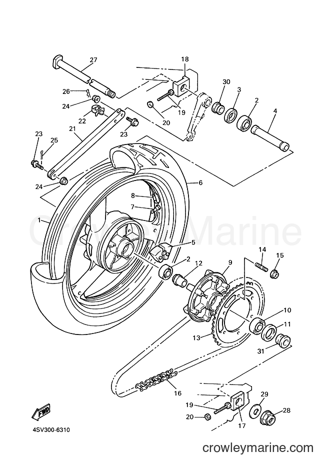 Yamaha Motors YZF1000R (4SV5) [100] - REAR WHEEL