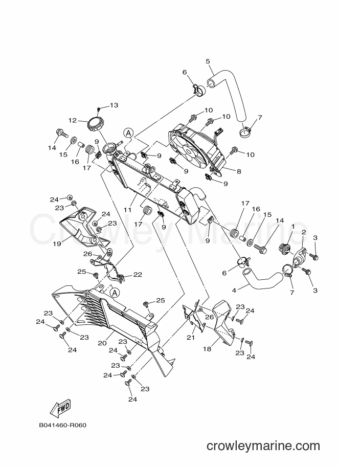 Yamaha Motors MTN250 (B044) [010] - RADIATOR & HOSE