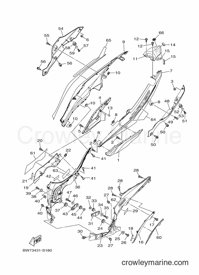2017 Scooter T115FS-5 - T115FS-5 (BW73) [010] - SIDE COVER