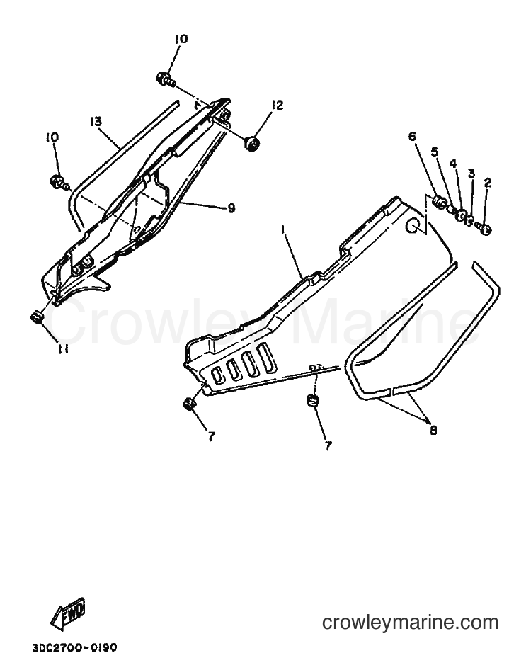 1990 Dirt Bike TT350 - TT350 (3GJ2) [010] - SIDE COVER