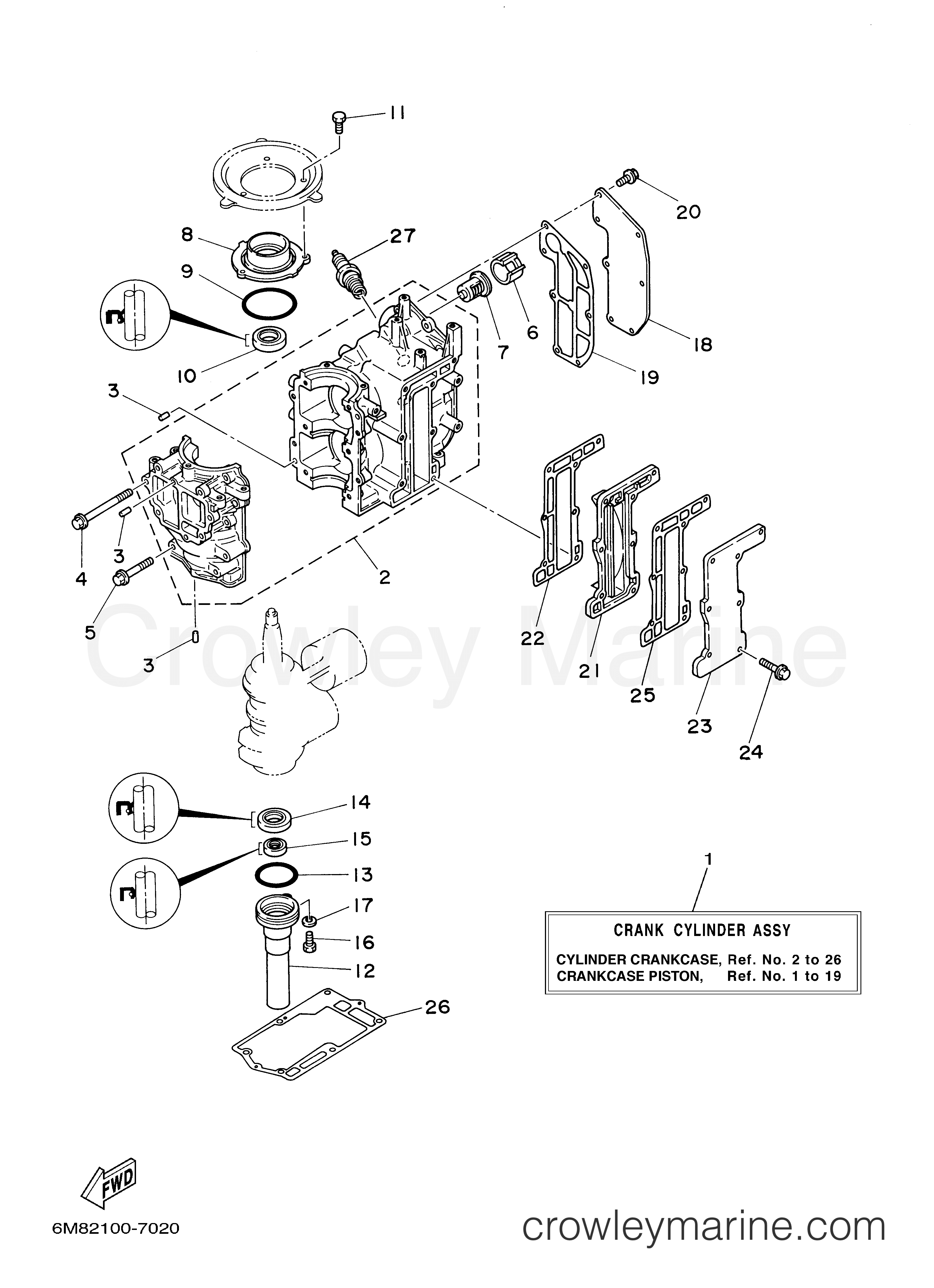 Yamaha Motors 8MSHC - CYLINDER CRANKCASE