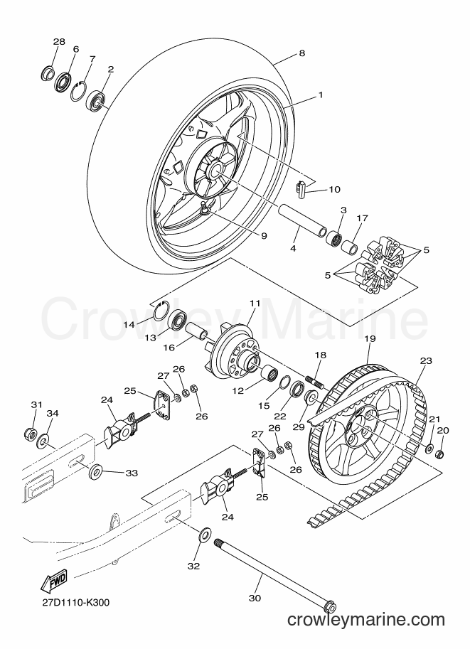 Yamaha Motors XVS13CB (27D6) [010] - REAR WHEEL