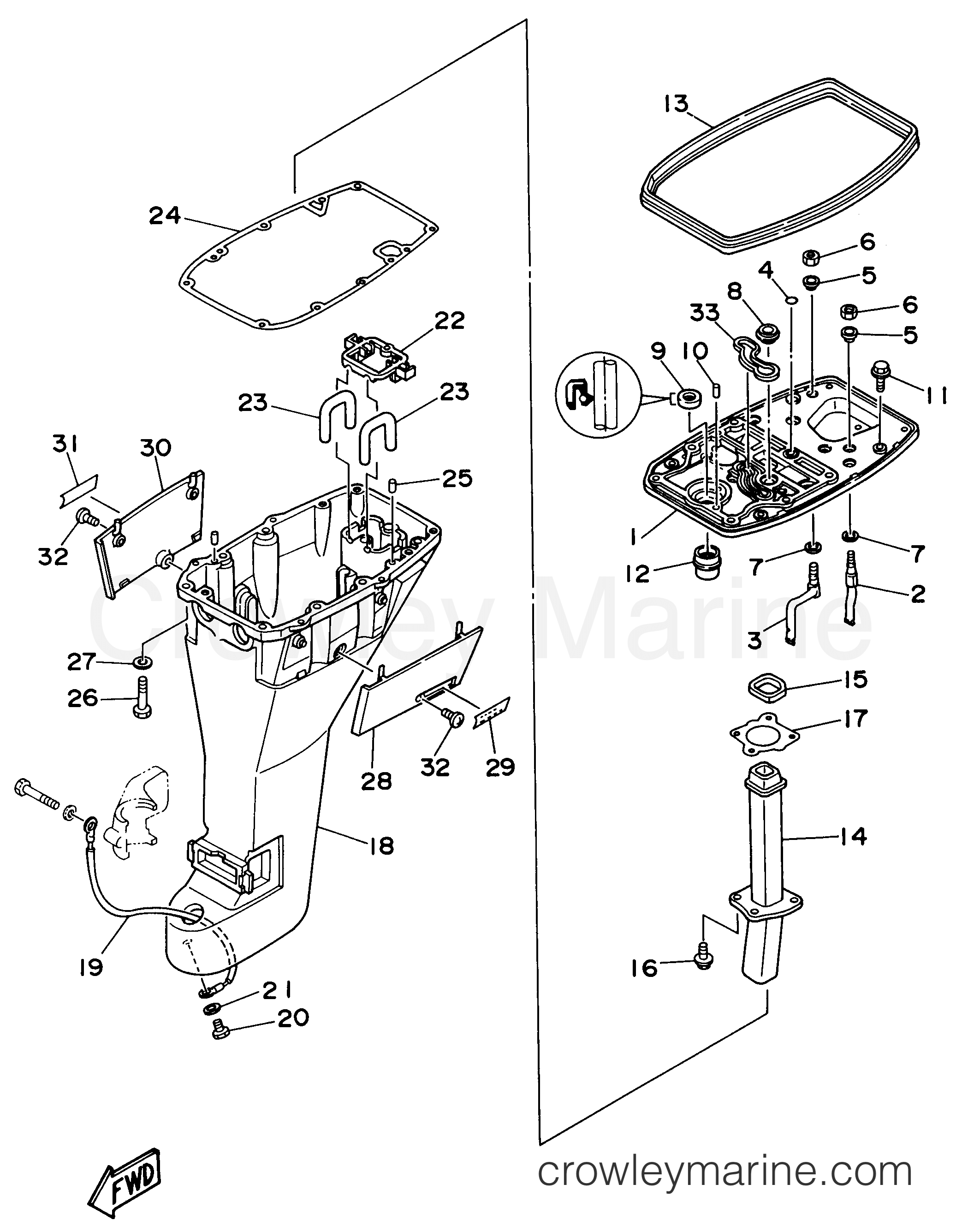Yamaha Motors F9.9MLHV - UPPER CASING